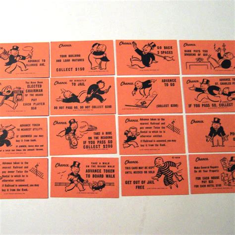 lot   vintage monopoly game card pieces  grandmothersattic