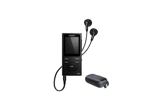 sony nw e394 walkman 8gb digital audio player black with hard case