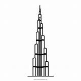 Burj Khalifa Ultracoloringpages Clipartkey Rascacielos Gratte 37kb Arquitectura sketch template