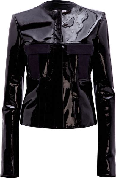 paco rabanne womens patent leather jacket in black lyst