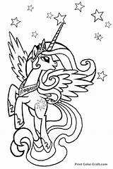 Coloring Unicorn Pony Pages Little Princess Celestia Hard Adults Color Drawing Kids Print Craft Girls sketch template