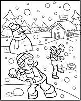Coloring Snowball Pages Winter Kids Fight Pdf Print Printable Holiday Getcolorings Getdrawings Colorings Penguins Color sketch template