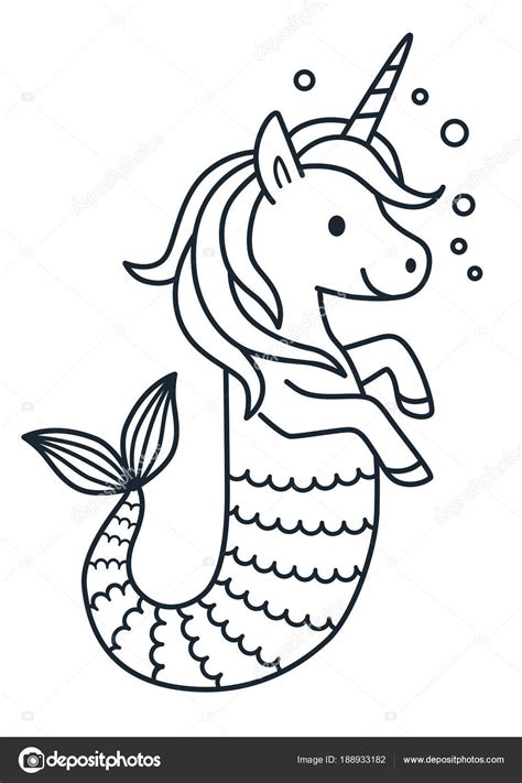 mermaid unicorn  colouring pages