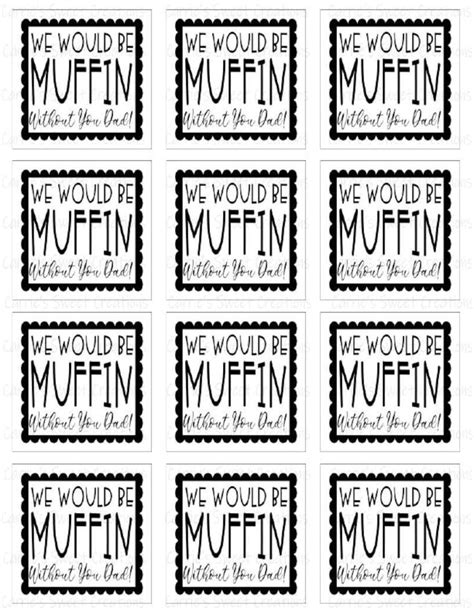 muffin   dad printable tag fathers etsy