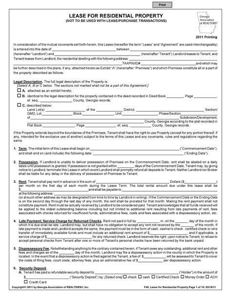 printable lease agreement ny  printable