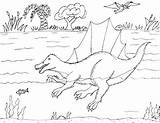 Spinosaurus Swimming Acrocanthosaurus Plus Orca Shark Convergent Evolution sketch template