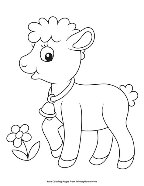 baby lamb coloring page  printable