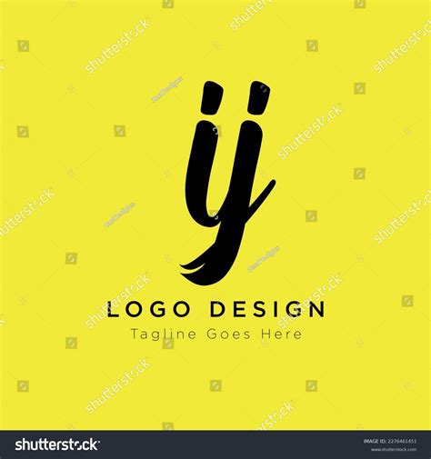 cursive hand written letter ij logo stock vector royalty