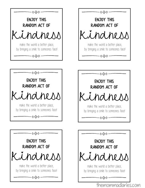 printable random acts  kindness cards  printable templates