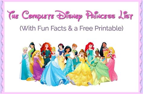 lists  disney princesses  disney princess franchise  comprised  twelve official