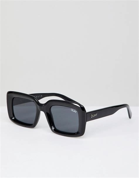 quay australia  solo square sunglasses  black asos