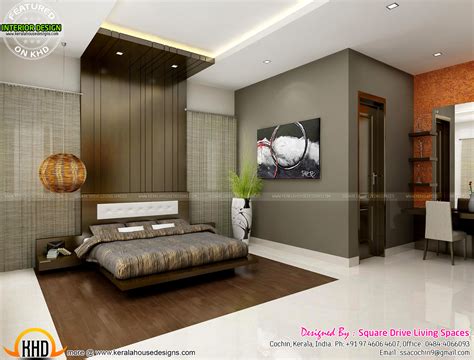green kitchen bedroom living inteiors kerala home design  floor plans  houses