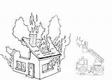 Feu Pompier Incendie Ausmalbild Pompiers Baum Primanyc Katze sketch template