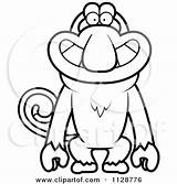 Monkey Clipart Proboscis Coloring Outlined Cartoon Vector Happy Grinning Thoman Cory Surprised Smiling Royalty 2021 Clipground Preview Clipartof Designlooter sketch template