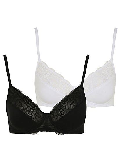 2 Pack Lace Non Padded Bras Women George At Asda