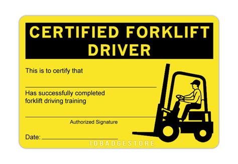 forklift certification card template  templates ideas