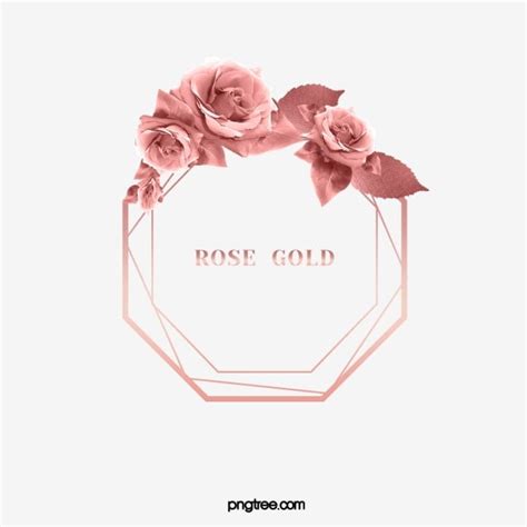 elegant delicate rose gold octagonal rose leaf border gloss