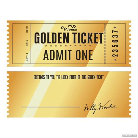editable printable wonka golden ticket   golden ticket golden