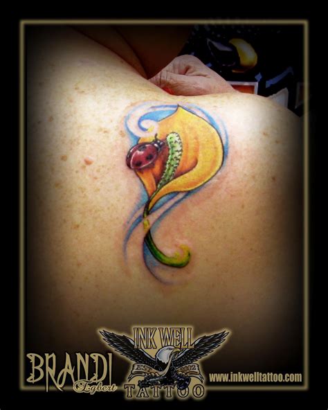 brandi egbert ink well tattoo ladybug and peace lily