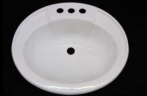 oval bathroom sink pvc white  bone ml mobile home supply
