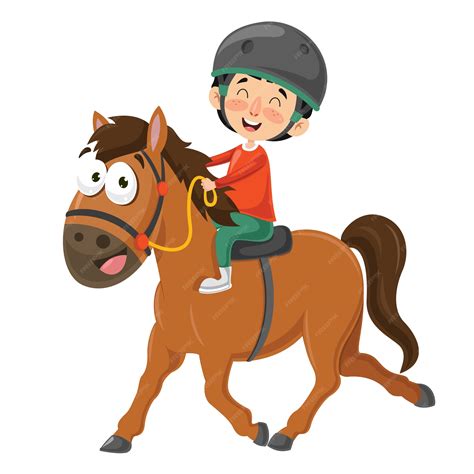 ilustracion del vector del caballo de montar  caballo del nino vector premium