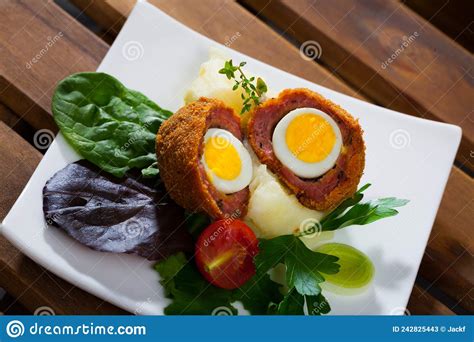 Scotch Eggs From Quail Eggs Stock Image Image Of Fried Tomatoes