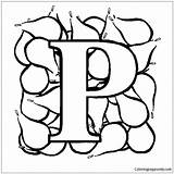 Letter Pages Coloring Pear Color Online Alphabet Adults sketch template