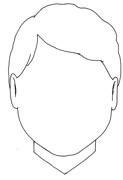 face template face outline coloring pages  boys