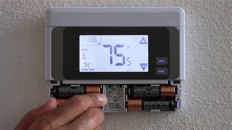 changing  thermostat battery youtube