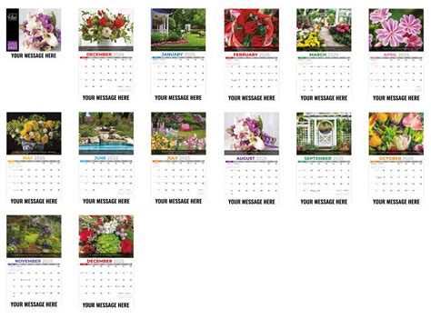 flowers gardens calendar valuecalendarscom