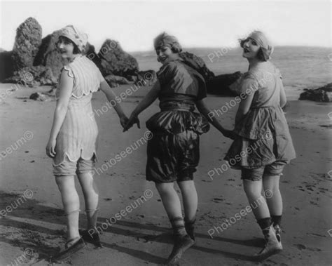 bathing beauties on the beach vintage 1920s 8x10 reprint of old photo swimming and bathing b and w