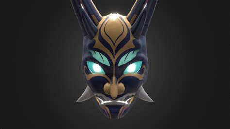 genshin impact xiao demonic mask buy royalty free 3d model by ikki