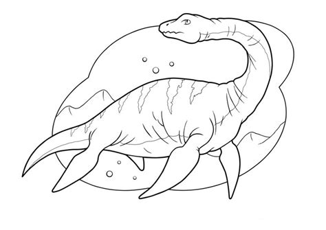 plesiosaurus dinosaur   sea coloring page  printable
