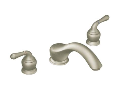 moen tbn monticello  handle  arc roman tub faucet brushed nickel bathroom faucet