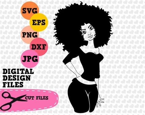 sexy afro woman svg natural curly hair eps file black etsy