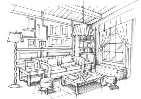 living room room perspective drawing perspective drawing architecture