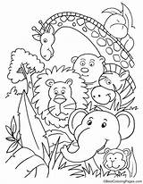 Jungle Coloring Pages Party Kids African Animal Printable Preschoolers Print Animals Color Sheets Book Kindergarten Visit Template Getcolorings Bestcoloringpages Adult sketch template