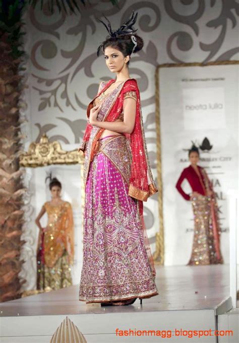 fashion and style indian pakistani bridal wedding dress on bridal couture fashion ramp show