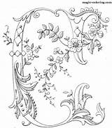 Coloring Pages Flowered Monograms Magic Alphabet sketch template