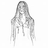 Coloring Carrie Movie Scary sketch template