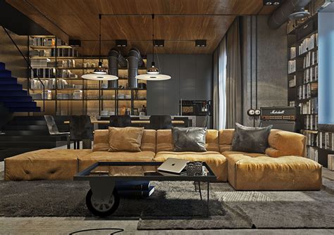 home designing industrial style living room design  essential
