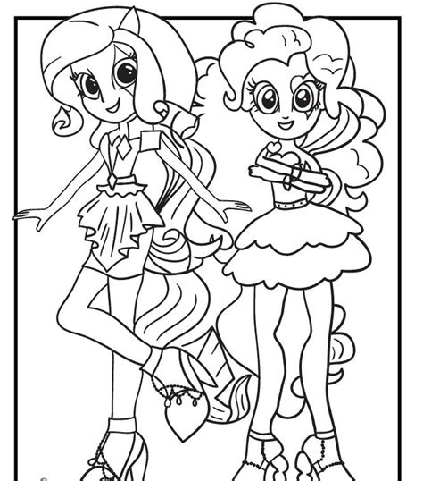 rarity  pinkie pie    pony equestria girls coloring page