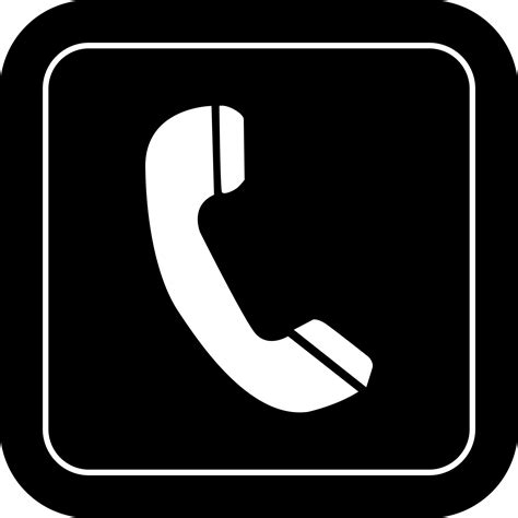 telephone contact icon  black square shape  png