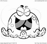 Octopus Evil Chubby Coloring Clipart Cartoon Grinning Outlined Vector Thoman Cory Royalty sketch template