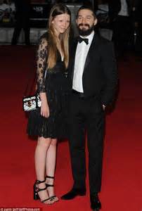 shia labeouf dotes on girlfriend mia goth at fury london premiere daily mail online