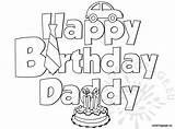 Coloring Birthday Happy Printable Pages Daddy Popular sketch template