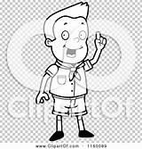 Scout Finger Holding Standing Boy Outlined Coloring Clipart Vector Cartoon Cory Thoman sketch template