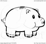 Piggy Bank Clipart Cartoon Coloring Vector Thoman Cory Outlined Royalty sketch template