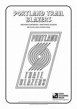 Coloring Nba Pages Logos Blazers Basketball Trail Portland Teams Cool Logo Team Bucks Milwaukee Print sketch template