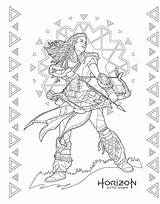 Coloring Book Colouring Playstation Horizon Aloy Sony Dawn Zero Pages Visit Gamers Grown Hell Para sketch template